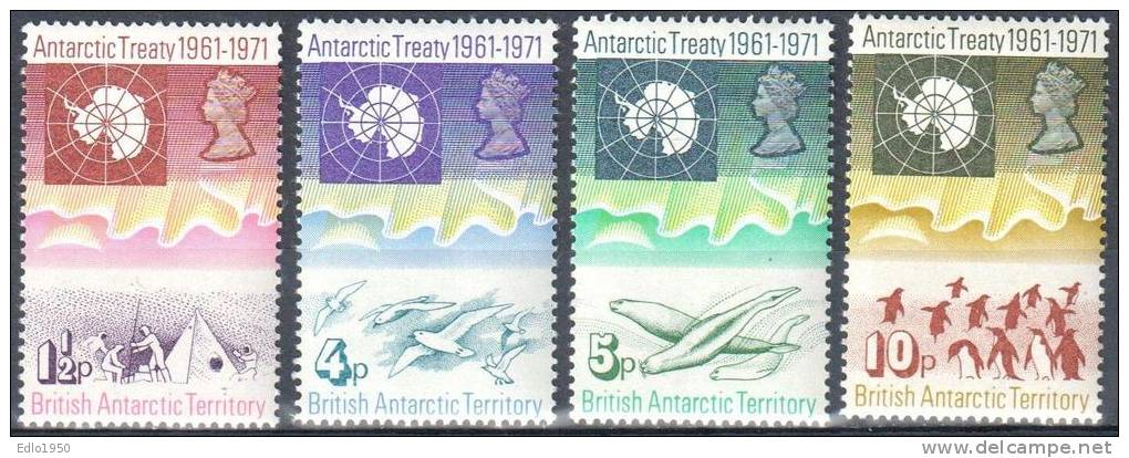 BAT British Antarctic Territory 1971 - Mi. 39-42 -  MNH - Neufs