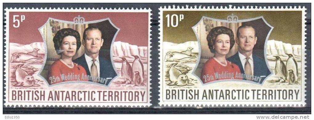 BAT British Antarctic Territory 1972 - Mi. 43-44 -  MNH - Unused Stamps