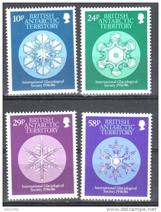 BAT British Antarctic Territory 1986 International Glaciological Society- Mi.136-39 -  MNH - Unused Stamps