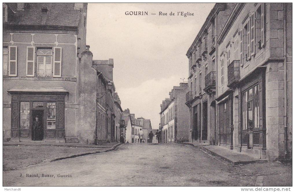 MORBIHAN GOURIN RUE DE L EGLISE Editeur J Raoul  Magasin L Le Roux - Gourin