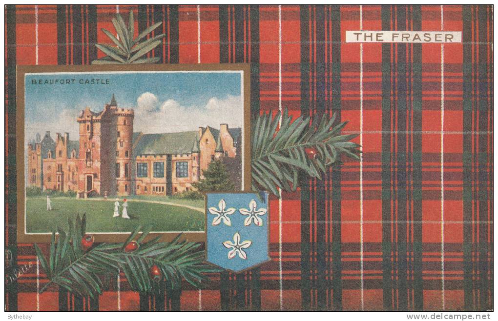 Tuck - The Fraser - Beaufort Castle Scottish Clans Series II Postcard 9403 Postmark: Glasgow 13 Mar 1929 - Généalogie