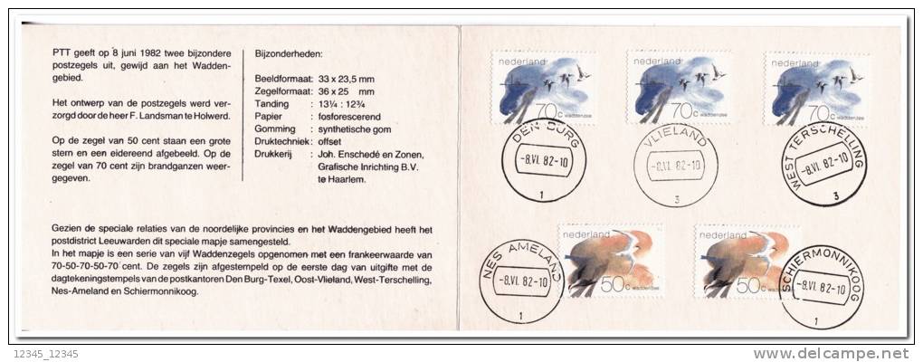 Nederland 1982  Gestempeld USED Wadden Sea Region - Oblitérés
