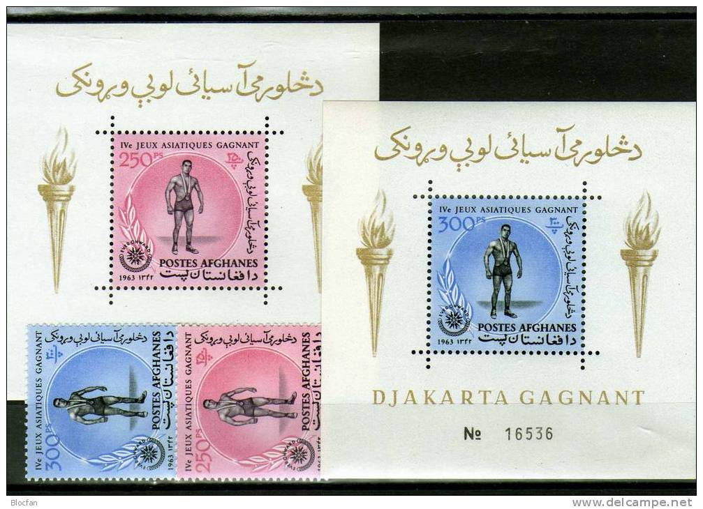 Sport-Spiel Asien 1963 Afghanistan Block 43,44 Plus BM ** 15&euro; Ibrahim Sieg Ringen Ss Olympic Bloc Sheet Bf Afghanes - Afghanistan