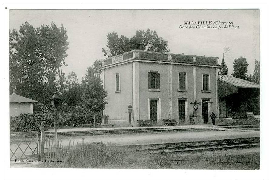 16 - T4492CPA - MALAVILLE - Gare Des Chemins De Fer De L'Etat - Parfait état - CHARENTE - Autres & Non Classés