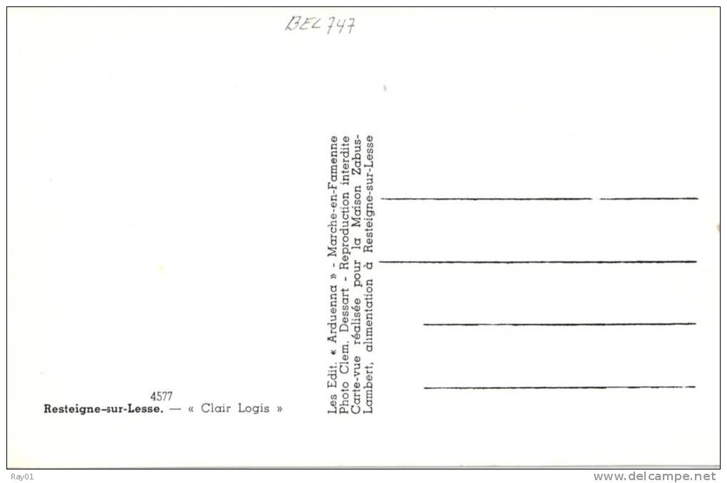 BELGIQUE - LUXEMBOURG - TELLIN - RESTEIGNE-SUR-LESSE - "Clair Logis" - Tellin