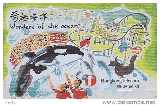 Télécarte Hong Kong - Dauphin Baleine ORQUE & Otarie - ORCA Whale Phonecard Telefonkarte - 189 - Hongkong