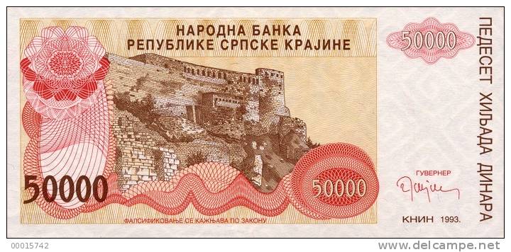 Croatia 50 000 Dinara 1993 P-R21a UNC  D-0368 - Croatia