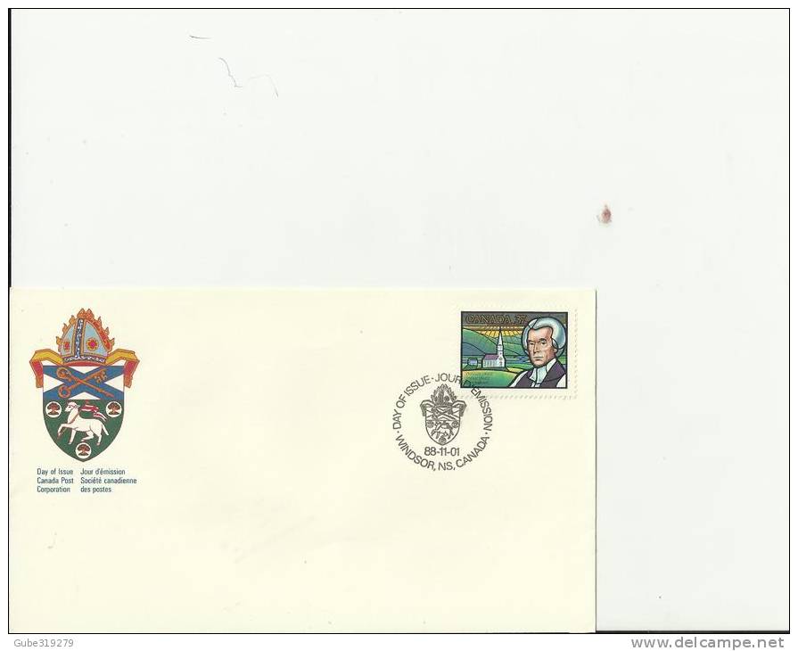 CANADA 1988 – FDC 200 YEARS FOUNDING OF NOVA SCOTIA’S KING’S COLLEGE – CHARLES INGLIS – 1ST ANGLICAN BISHOP   W 1 ST OF - 1981-1990