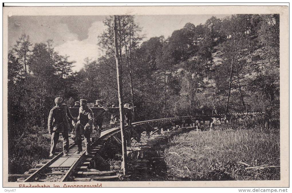 Carte Postale Militaire Allemand-Föderbahn Im Argonnenwald-Train-Wagon-Guerre 1914-1918-VOIR 2 SCANS- - Material