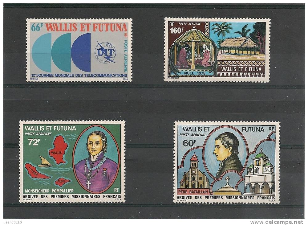 WALLIS ET FUTUNA Timbres Aériens 1978 N°Y/T 82/85** Côte : 20,50 € - Neufs