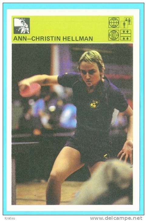 Svijet Sporta Cards - Ann-Christin Hellman   326   Table Tennis - Tafeltennis