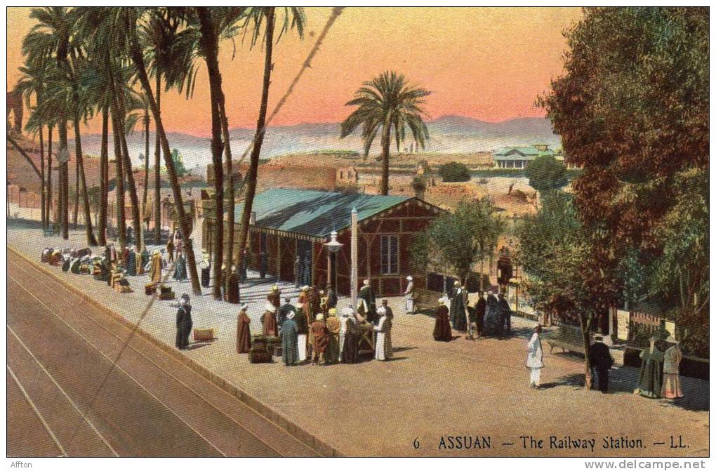 Assuan Railroad Station 1910 Postcard - Asuán