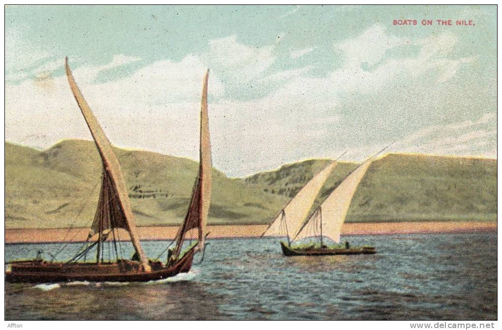 Boats On Nile 1905 Postcard - Sphinx