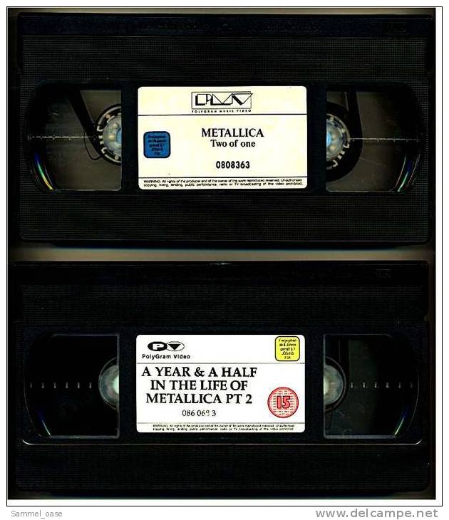 3 X VHS Musikvideo Metall :  Metallica 2 Of One  +  A Year And A Half In The Life Of Metallica   ,  Von Ca. 1990 - Concert & Music