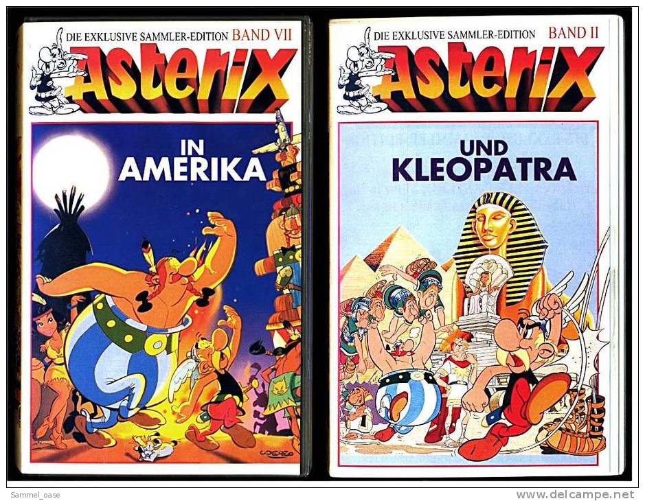 2 X VHS Video : Asterix Und Kleopatra + Asterix In Amerika  ,  Von Ca. 1990 - Kinder & Familie