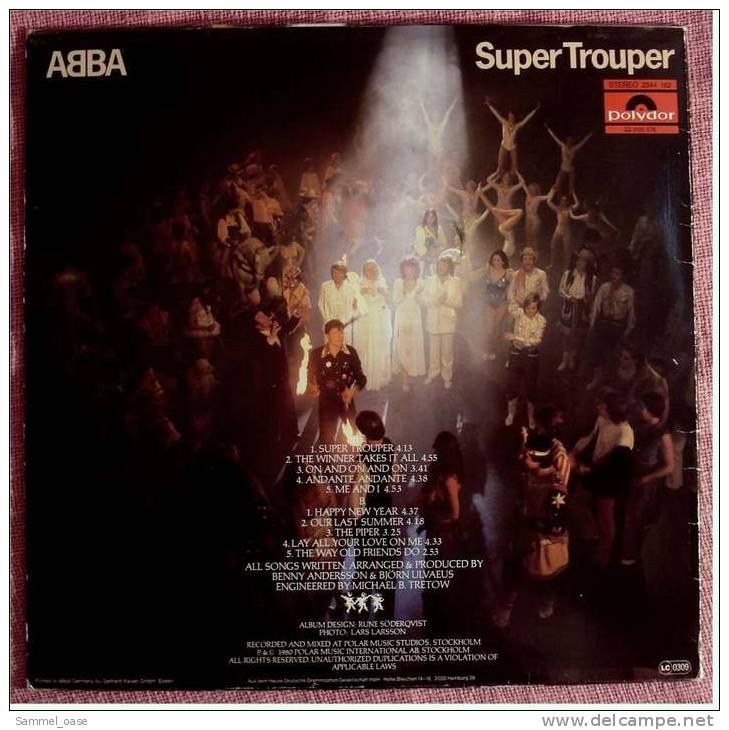 LP Vinyl  -  ABBA Super Trouper -  Von 1980 - Disco, Pop