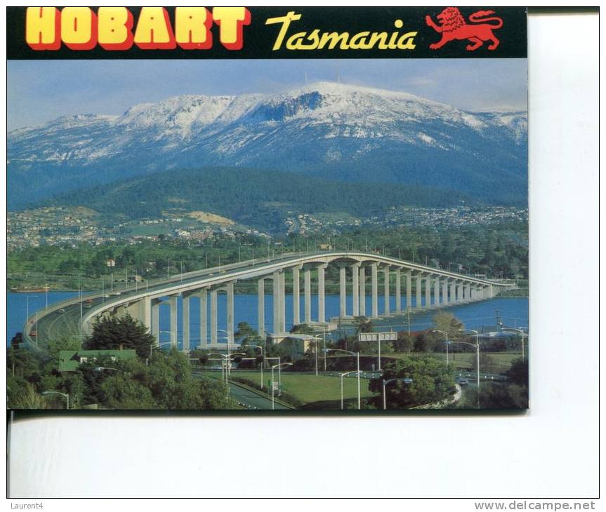 (03) Postcard View Folder - Depliant De Carte Postale - Tasmania - Hobart + Bridge - Hobart