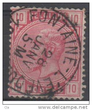 38  Obl  Fontaine L'Eveque (+150) - 1883 Leopold II