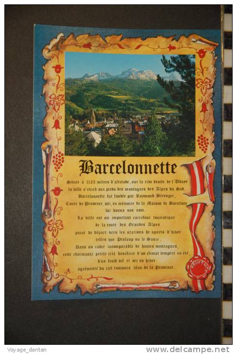 CP, 04, Barcelonnette Editions Photoguy Roquefort Les Pins - Barcelonnetta