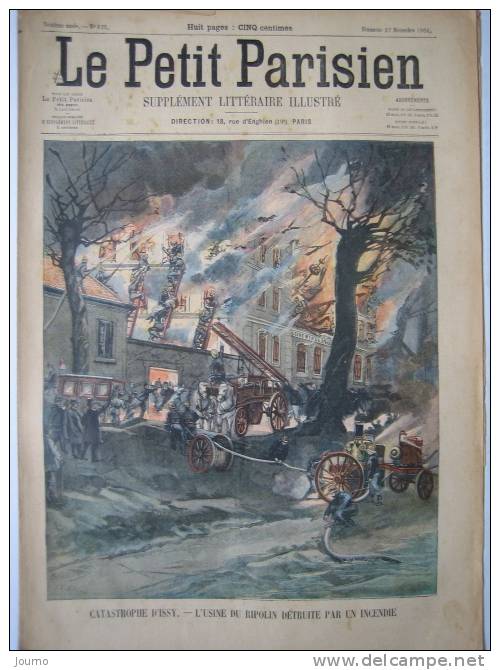 PETIT JOURNAL PARISIEN 1904  N°825  SAPEUR POMPIER PARIS ISSY-LES-MOULINEAUX  RIPOLIN - Le Petit Journal