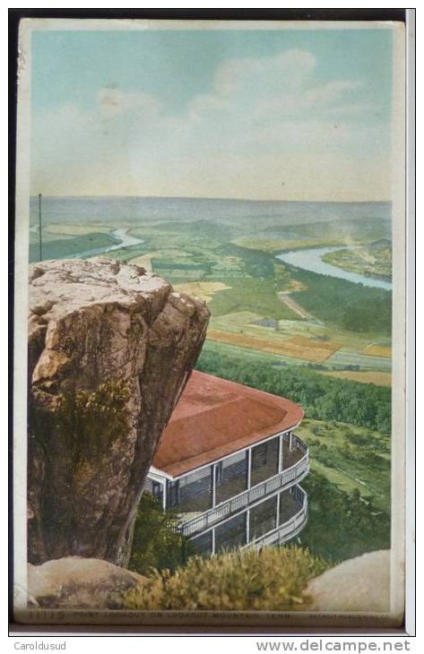 Cpa Tennessee Point Lookout On Lookout Mountain Phostini Voyagé 1910 Stamp FOR EETERBEEK - Smokey Mountains