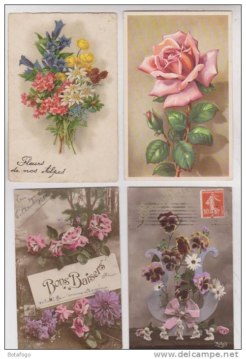 LOT DE 32 CPA FANTAISIES FLEURS ILLUSTREES - 5 - 99 Cartes