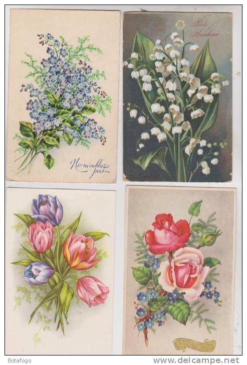 LOT DE 32 CPA FANTAISIES FLEURS ILLUSTREES - 5 - 99 Cartes