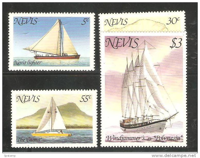 Nevis 1980 Ships And Boats Set (4) MNH - St.Kitts En Nevis ( 1983-...)