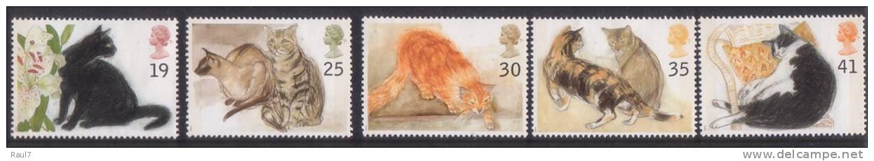 GRAND-BRETAGNE - 1995 - Arts, Chats, Aquarelles De E. Blackadder - 5v Neufs// Mnh - Unused Stamps