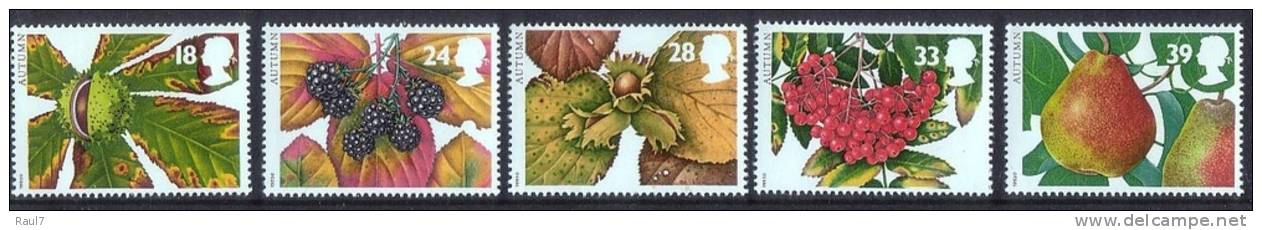 GRAND-BRETAGNE - 1993 - Fruits D'Automne - 5v Neufs// Mnh - Nuevos