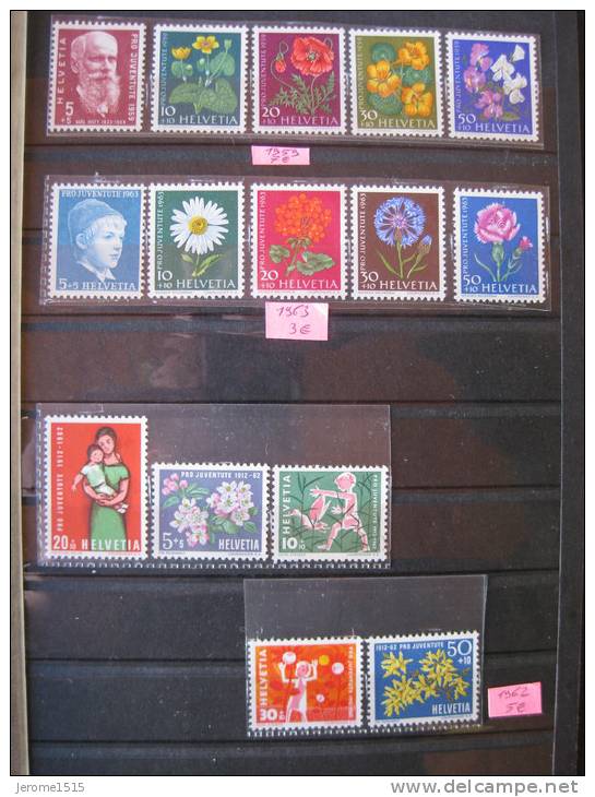 Timbres Suisse : PRO JUVENTUTE 1959 , 1963 Et 1962 *  & - Unused Stamps