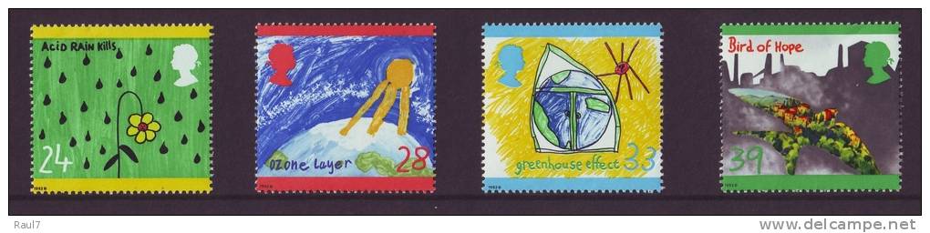 GRAND-BRETAGNE - 1992 - Dessins D'enfants Protection De La Nature - 4v Neufs// Mnh - Nuevos