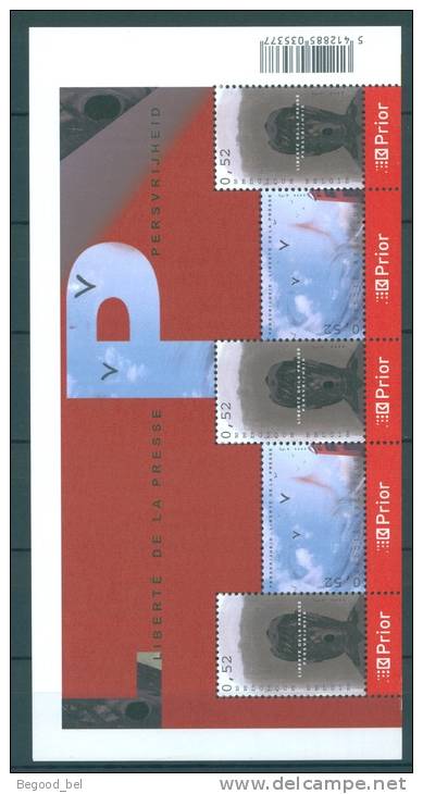 BELGIQUE - 2006 - MNH/*** LUXE - EN FEUILLET  IN VELLETJE PERSVRIJHEID LIBERTE PRESSE  - COB F 3494-3495 - Lot 7360 - Unused Stamps