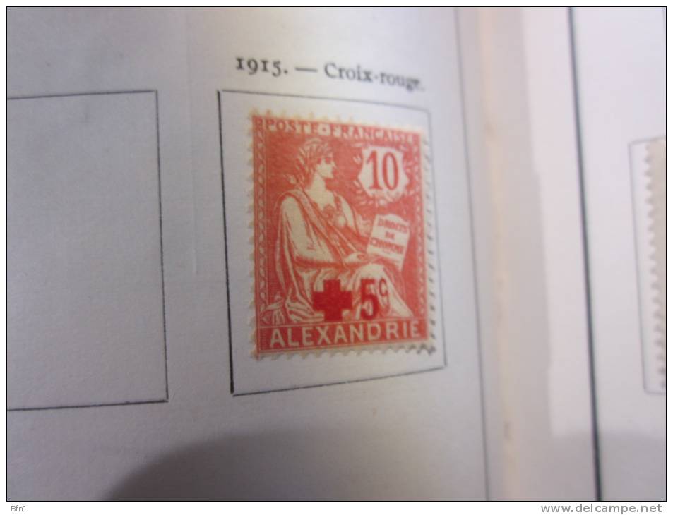 COLLECTION TIMBRES  ALEXANDRIE  DEBUT 1900 OBLITERES OU NEUFS AVEC CHARNIERES - Other & Unclassified