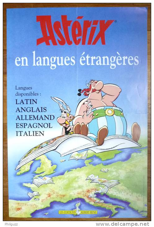 Astérix RARE AFFICHE PUBLICITAIRE (Albert René) LANGUES ETRANGERES 1992 UDERZO - Afiches & Offsets
