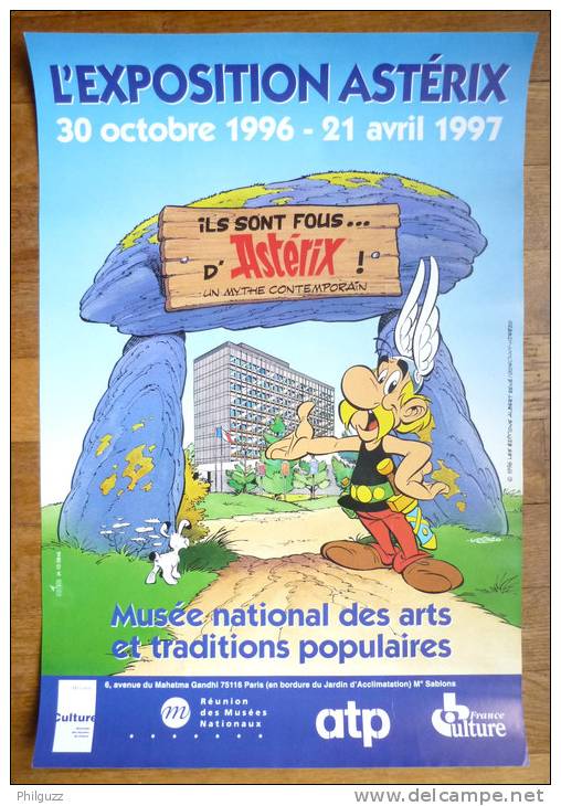 RARE AFFICHE PUBLICITAIRE L'EXPOSITION ASTERIX AU MUSEE DES ATP 1997 UDERZO - Affiches & Posters