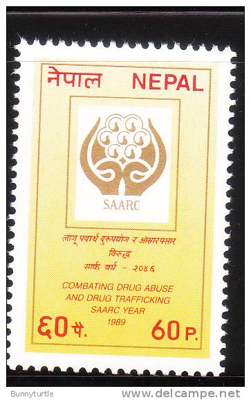 Nepal 1989 Combating Drug Abuse &amp; Trafficking MNH - Népal