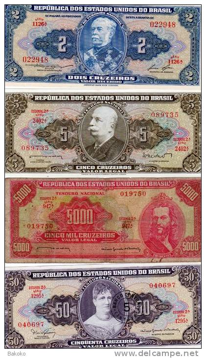 Brésil 10 Billets - état Usagé à Aunc, Voir Scan - Brasil