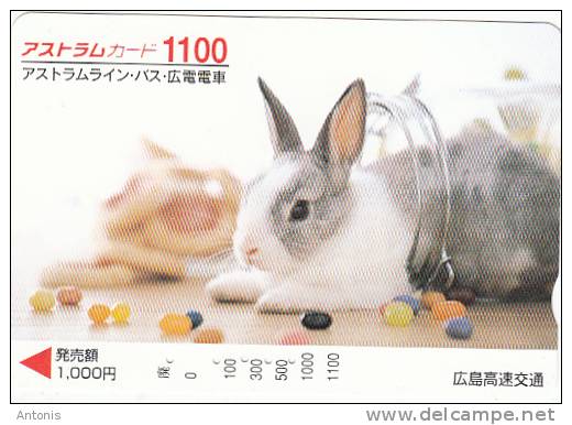 JAPAN - Rabbit Prepaid Card, Used - Conigli