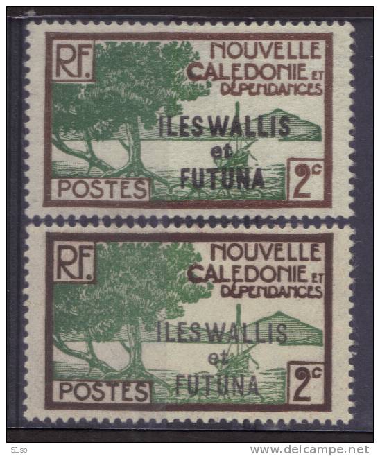 WALLIS Et FUTUNA   1930 / 1938   Poste Yvert N° 44 + Variété Surcharge Fine 44    - Neufs Avec Charnière - Unused Stamps