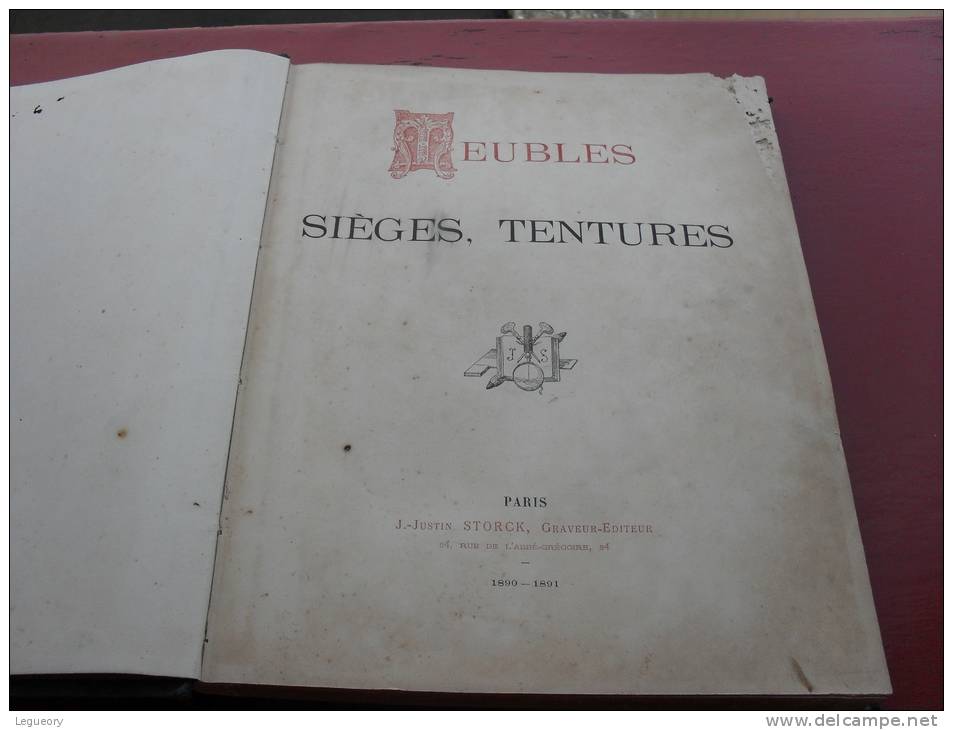 Livre Sur Les Sieges Tentures Et Meubles  Adolphe Alaberghe  A Roubaix  1890  1891  136 Planches - Décoration Intérieure