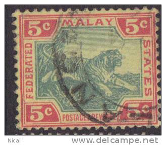 FMS 1904 5c Tiger SG 39 U XY015 - Federated Malay States