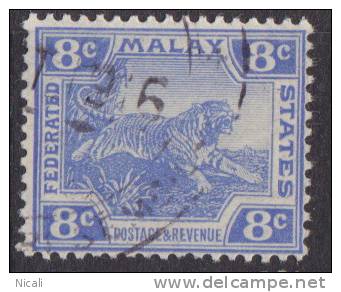 FMS 1904 8c Tiger SG 42 U XY021 - Federated Malay States