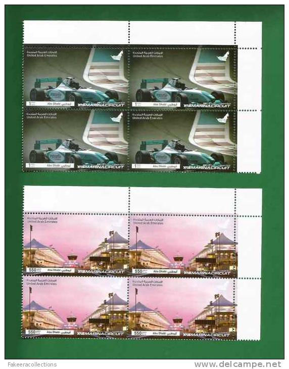 UAE - EMIRATES 2010 - FORMULA 1 YAS MARINA CIRCUIT ABU DHABI 2V -BLOCK OF 4 MNH ** - As Scan - United Arab Emirates (General)