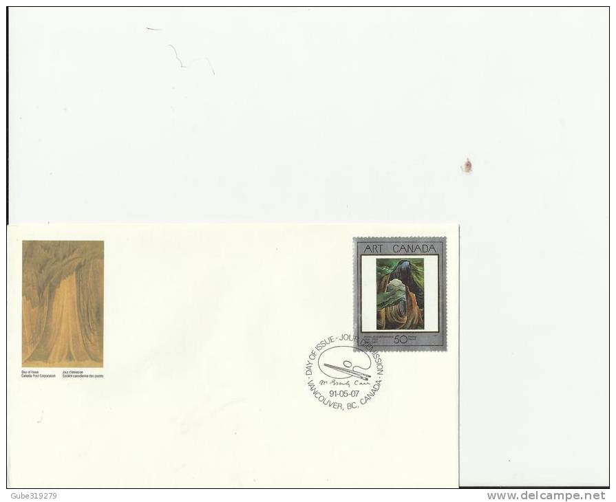 CANADA 1989 – FDC ART CANADA – EMILY CARR – PAINTER – FOREST BRITISH  COLOMBIA PAINTING  W 1 ST  OF 50 C POSTM. VANCOUVE - 1981-1990