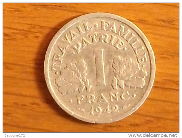 1 Franc Type Bazor Aluminium 1942 - Altri & Non Classificati