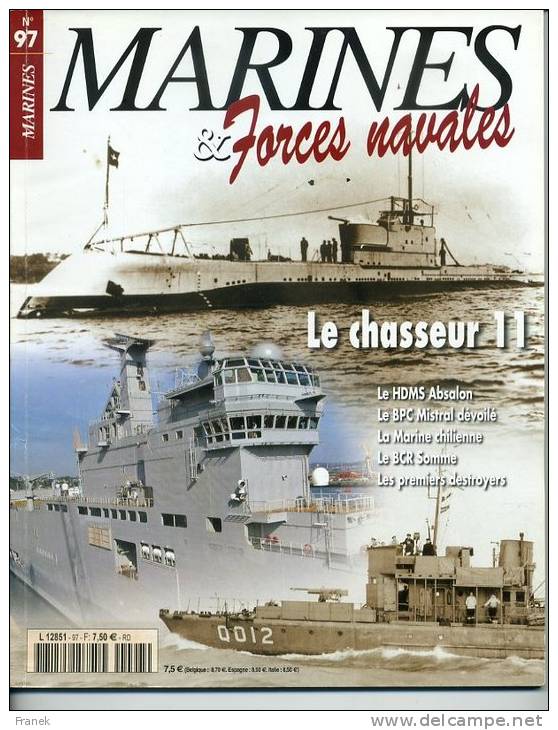 Marines&amp; Forces Navales N° 97 - "Chasseur 11" - "HDMS Absalon"  - "BPC Mistral" - Sommaire En Annexe - Sonstige & Ohne Zuordnung