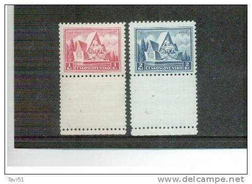 TSCHECHOSLOWAKEI , Czechoslovakia , 1935 , ** , MNH , Postfrisch , Mi.Nr. 336 - 337 + Lf - Nuovi