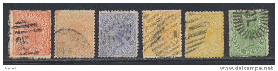 Queensland  1882 - 1887 - 1890   Lot - Used Stamps