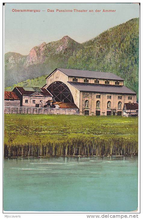 Old Postcard OBERAMMERGAU THEATRE BUILDING,  GERMANY,  Unused, Passion Play Religion - Theatre